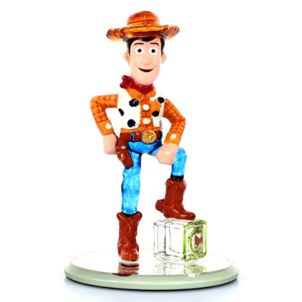 Woody colour glass figure on mirror, by Arribas Disneyland Paris Woody colour glass figure on mirror, by Arribas Disneyland Paris