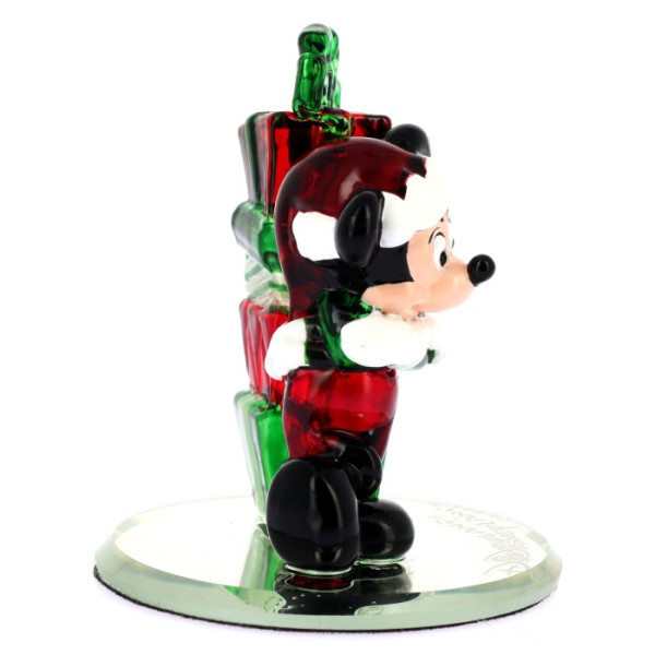 Mickey with Christmas Gifts colour glass figure on mirror, by Arribas Mickey with Christmas Gifts colour glass figure on mirror, by Arribas