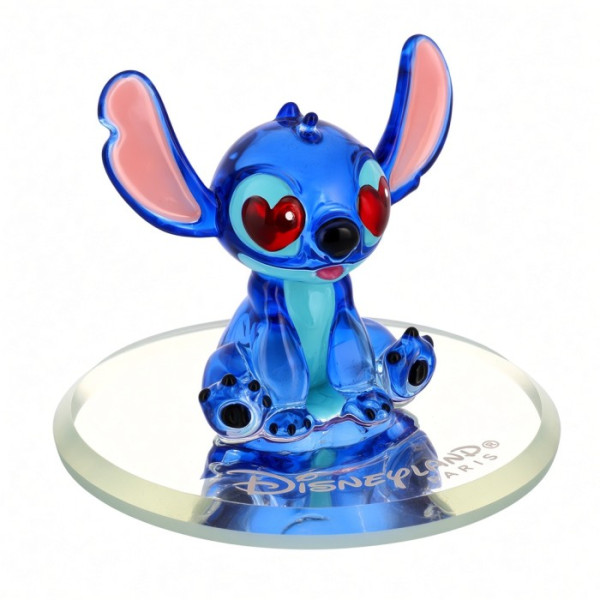 Stitch with Heart-Shaped Eyes colour glass figure on mirror, by Arribas Stitch with Heart-Shaped Eyes colour glass figure on mirror, by Arribas