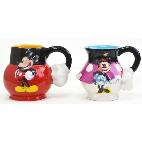 Mickey and Minnie Mouse Characters 3D Mug set very rare