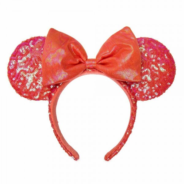 Disneyland Paris Minnie Mouse Sequined Ear Headband in Coral