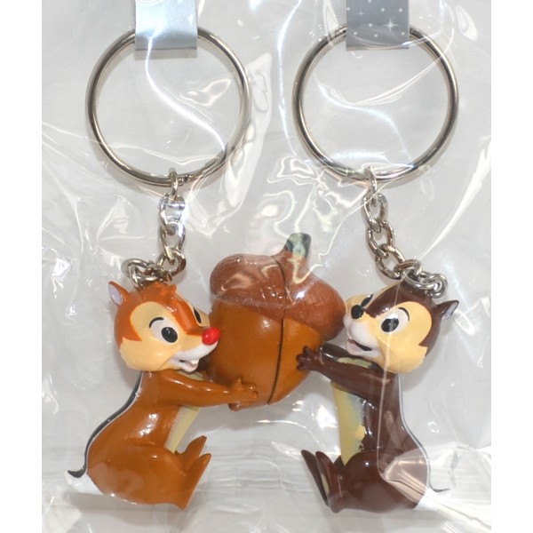 Disneyland Paris Chip and Dale Connecting Keychains Key Ring