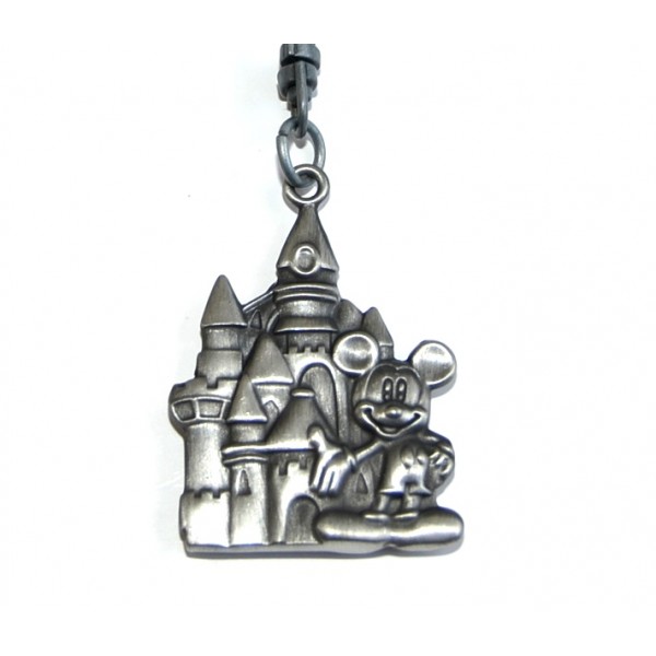 Disneyland Paris Mickey and Castle Metal Keychain Keyring 