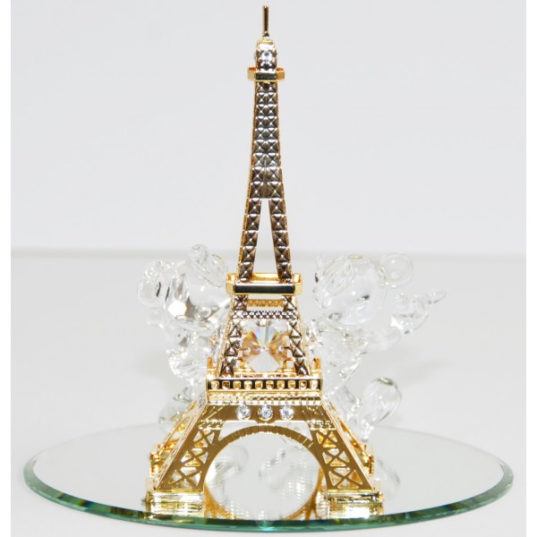 Disneyland Paris Mickey and Minnie Arribas Swarovski Eiffel Tower figure