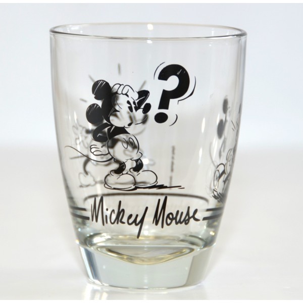 Mickey Mouse Comic Strip BW Small Glass, Disneyland Paris