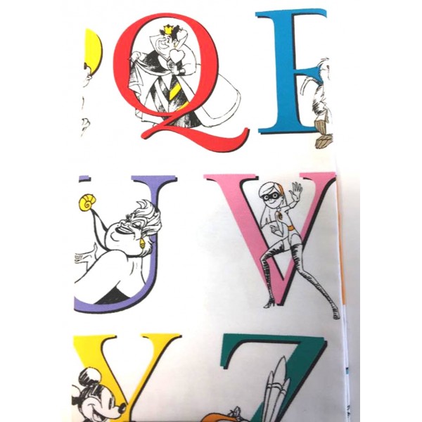 Disneyland Parris Characters ABC Tea Towel