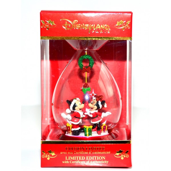 Mickey and Minnie Mouse Limited Edition Christmas Bauble, Disneyland Paris