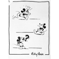 Mickey Mouse Comic Black and White Tea Towel set, Disneyland Paris 
