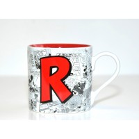 Mickey Mouse Comic-Style Print Mug with Letter R