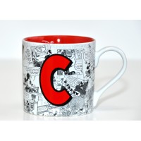 Mickey Mouse Comic-Style Print Mug with Letter C