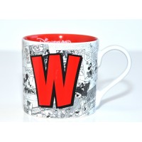 Mickey Mouse Comic-Style Print Mug with Letter W