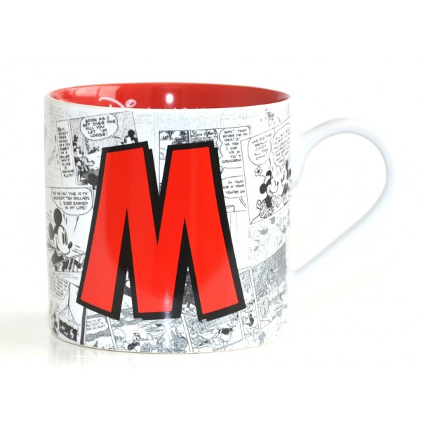 Mickey Mouse Comic-Style Print Mug with Letter M