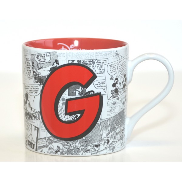 Mickey Mouse Comic-Style Print Mug with Letter G