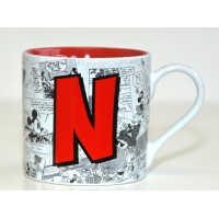 Mickey Mouse Comic-Style Print Mug with Letter N