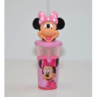 Minnie Mouse Head Cup with Straw