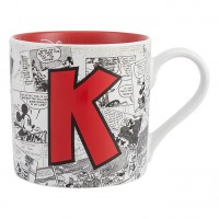 Mickey Mouse Comic-Style Print Mug with Letter K