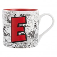 Mickey Mouse Comic-Style Print Mug with Letter E