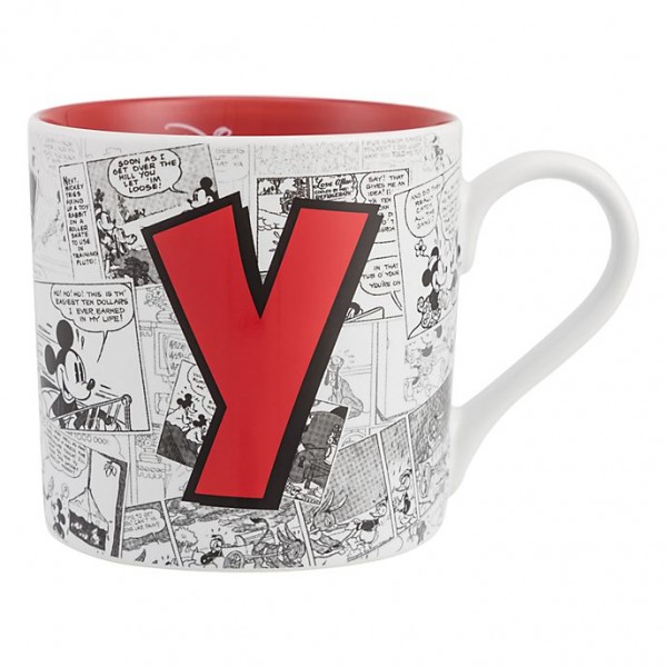 Mickey Mouse Comic-Style Print Mug with Letter Y