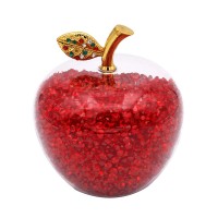 Glass Apple with Red Crystals, Arribas Glass Collection