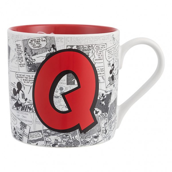 Mickey Mouse Comic-Style Print Mug with Letter Q