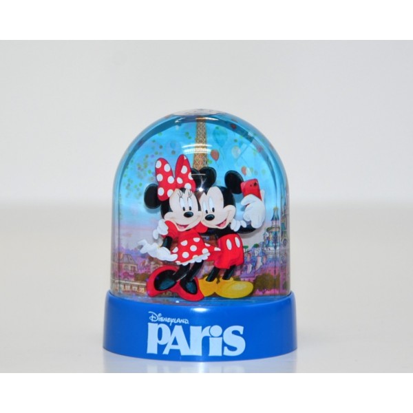 Mickey Minnie and Friends Disneyland Paris Mini Plastic Snow Globe