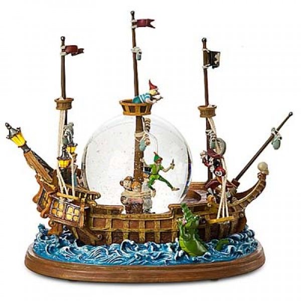 Disney Peter Pan Pirate Ship Snow Globe